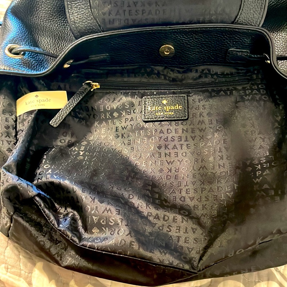 ‼️‼️SOLD‼️‼️Kate Spade black leather backpack ♠️ - Picture 9 of 11